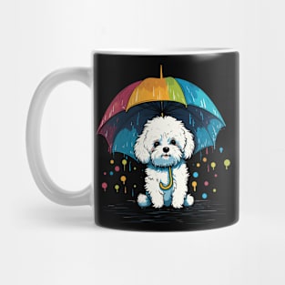 Bichon Frise Rainy Day With Umbrella Mug